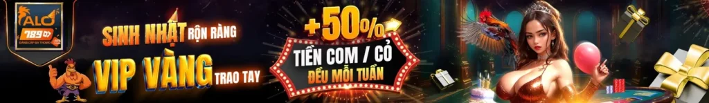 ALO789 BANNER KHUYẾN MÃI ĐÁ GÀ 50%